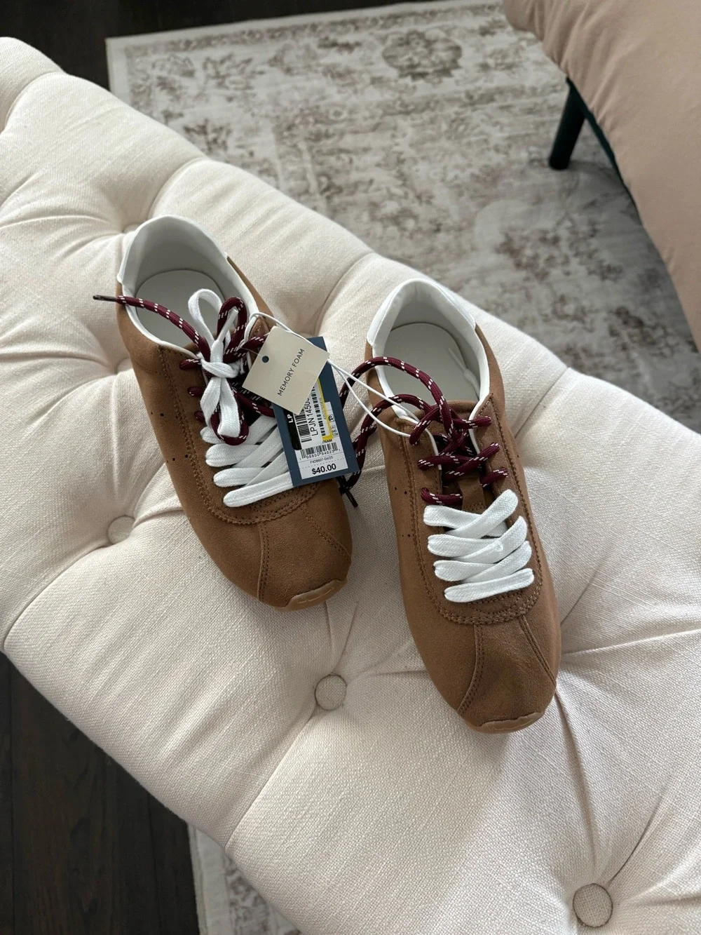 NEW Universal Thread Tan Suede Lace-Up Sneakers Size 9